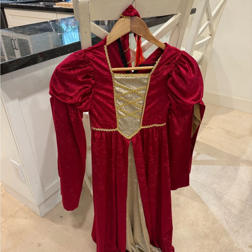 Red and Gold Kids Maiden Costume